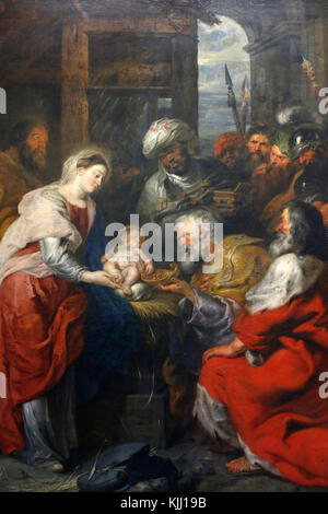 Louvre museum. The adoration of the Magi. Petrus Paulus Rubens. 1626-27. France. Stock Photo