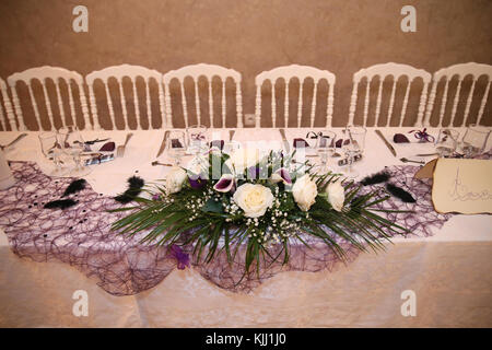 Wedding table setting. France. Stock Photo