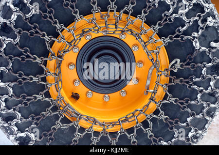 Snow chains for truck. France. Stock Photo