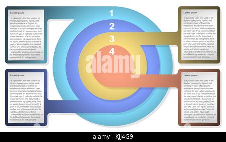 Infographic diagram template with concentric circles. For web design, presentation, graph, chart, report, data visualization. Stock Vector