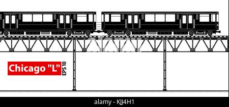 An overground high-speed subway. City ecological transport. A large number of passengers. Stock Vector