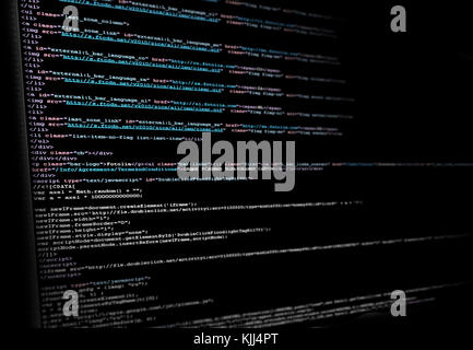 Program code on a monitor Stock Photo