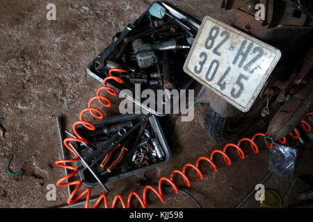 Various garage tools.  Kon Tum. Vietnam. Stock Photo