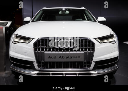 BRUSSELS - JAN 12, 2016: Audi A6 Allroad car showcased at the Brussels Motor Show. Stock Photo