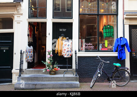 The chic boutiques on Huidenstraat, in the Nine Streets - De 9 Straatjes, in Amsterdam, in the Netherlands Stock Photo