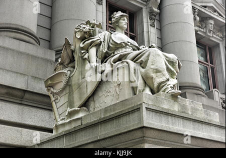 Statue representing Europe at the Alexander Hamilton U.S. Custom House, Manhattan, New York City, New York State, USA Stock Photo