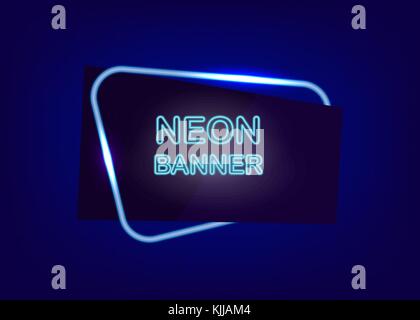 Neon empty text banner Stock Vector
