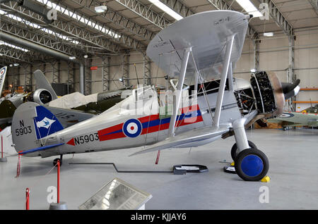 Gloster Gladiator, RAF markings, Duxford, UK. Stock Photo