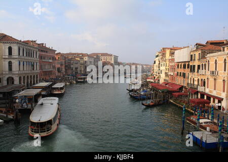 The grand canal view in the morning from rialto bridge. Stock Photo