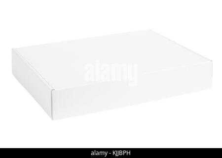 Blank cardboard box on white Stock Photo