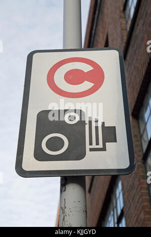 London, England, November 2017, A Congestion Charge sign Stock Photo