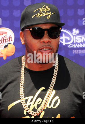 LOS ANGELES, CA - APRIL 30: Flo-Rida arrives at the 2016 Radio Disney Music Awards at Microsoft Theater on April 30, 2016 in Los Angeles, California.  People:  Flo-Rida Stock Photo