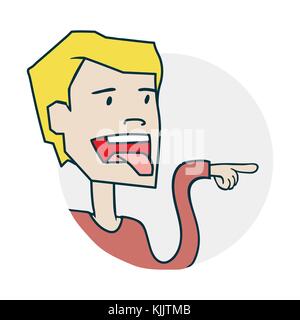 Guy scoffs sticker Stock Vector