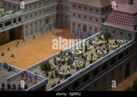 Saint Petersburg, Russia - 25.12.2016: Dinner on the roof (miniature figurines at the Petrovskaya Akvatoria museum) Stock Photo