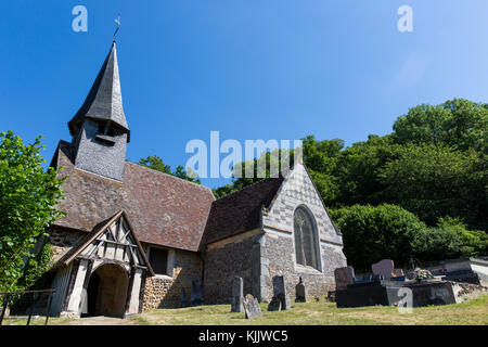Champignolles church and graveyard. Stock Photo