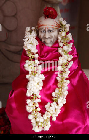 Shirdi Sai Baba murthi (statue) in a Delhi temple. Delhi.  India. Stock Photo