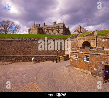 View taken from within the outer walls of Stirling Castle, Stirling, Central Scotland Stock Photo