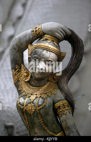 Nang Thoranee or Mae Thoranee: 'lady earth' or 'mother earth.' Statue in Wat Pan Sao, Chiang Mai. Thailand. Stock Photo