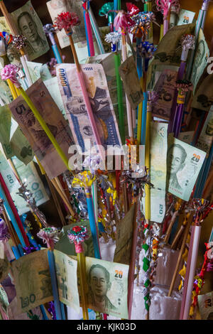 Money offerings in Wat Phra Doi Suthep, Chiang Mai. Thailand. Stock Photo