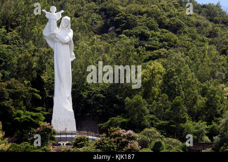 Bai Dau catholic church.  Giant Virgin Mary and Child statue (28 meters). Vung Tau.  Vietnam. Stock Photo