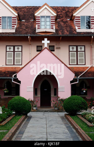 Old French church - Domaine de Marie Church in Dalat.  Vietnam. Stock Photo