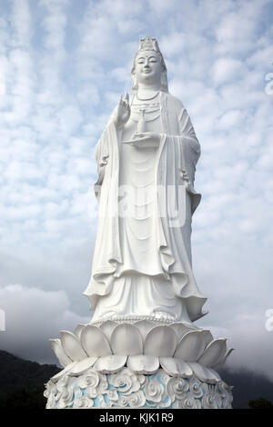 Linh Ung buddhist pagoda.  Quan Am bodhisattva of compassion or goddess of Mercy or lady Buddha.  Giant statue 67 m.   Danang. Vietnam. Stock Photo