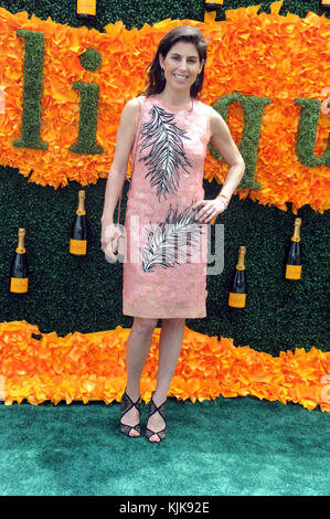 JERSEY CITY, NJ - JUNE 04: Guest attends 9th Annual Veuve Clicquot Polo Classic at Liberty State Park on June 4, 2016 in Jersey City, New Jersey.  People:  Guest Stock Photo