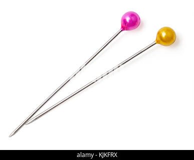 sewing push pins isolated on white background. with clipping path Stock Photo