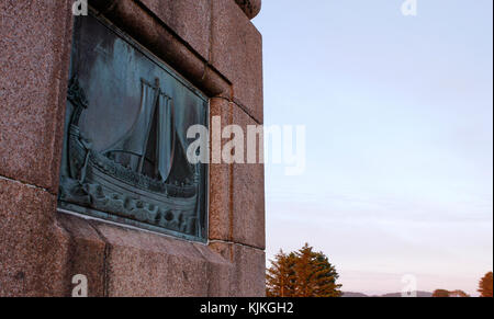 HAUGESUND, NORWAY ON JULY 03, 2010. The National Monument, Haraldshaugen. Old Norse, the saga Harald of Fairhair. Editorial use. Stock Photo