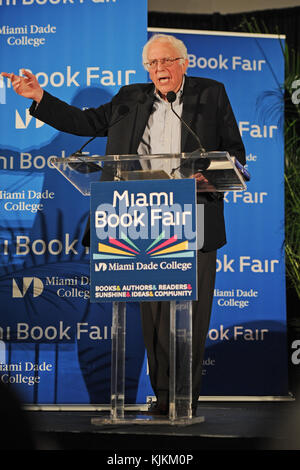 MIAMI, FL - NOVEMBER 19: Bernie Sanders  attends the Miami Book Fair held at Miami Dade College on November 19, 2016 in Miami Florida   People:  Bernie Sanders
