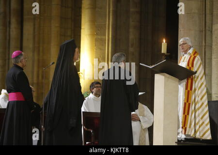 Ecumenical celebration in Notre Dame cathedral, Paris. France. Stock Photo