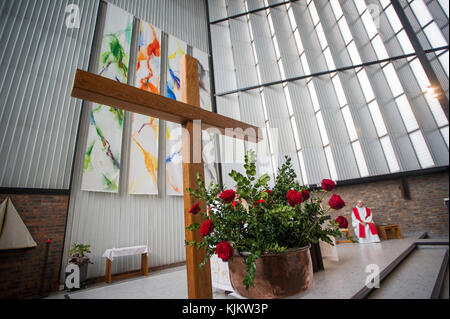 Palm sunday celebration in a Paris catholic church. France. Stock Photo