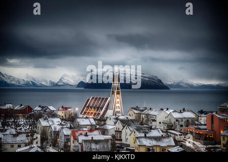 A winters day in Hammerfest, Norway. Stock Photo