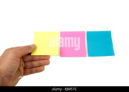 Three  color sticky notes empty Stock Photo