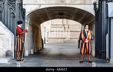 Swiss Guard in St. Peter´s Basilica Stock Photo