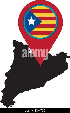 catalunya flag icon image  Stock Vector