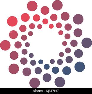 Advanced analysis big dat base symbol. Development of artificial intelligence sign. Abstract innovative high tech logo template. Colorful round icon from circles. Smart computer, machine learning. Stock Vector