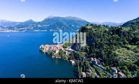 Villages of Varenna and Vezio - Tourist attraction on Como lake Stock Photo