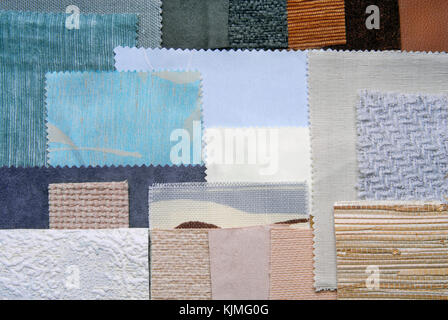 close up of the various fabric swatches Stock Photo