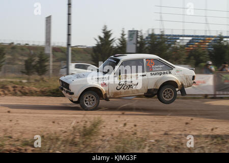 ISTANBUL, TURKEY - SEPTEMBER 10, 2017: Kemal Gamgam drives Ford Escort MKII in ISOK Istanbul Rally Stock Photo
