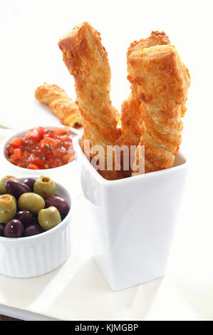 baked cheese straws Stock Photo