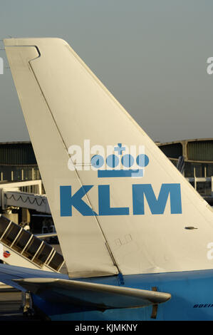 tail with logo and rudder Stock Photo