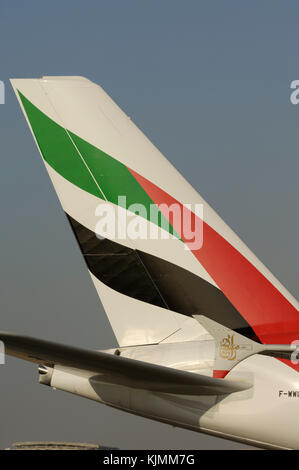 Airbus A380 prototype aircraft serial number msn004 tail with logo and winglet