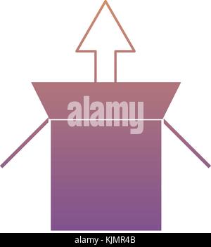 cardboard box with arrow icon Stock Vector