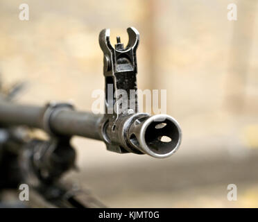 Gunpoint  close up blurred focus Stock Photo