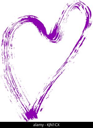 Heart shape design for love symbols. Hand drawn, grunge texture. Brush decorative symbol of eternal love Stock Vector