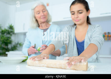 baking with grandma Stock Photo