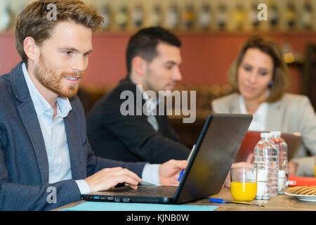 business meeting in a cafe Stock Photo