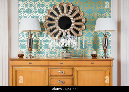 Luxury Interior. Modern art deco living room interior Stock Photo