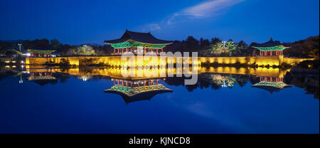 Photo of the the walls and Donggung Palace at blue hour time Stock Photo